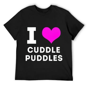 Mens I Heart Love Cuddle Puddles Funny Rave Party T-shirt Black