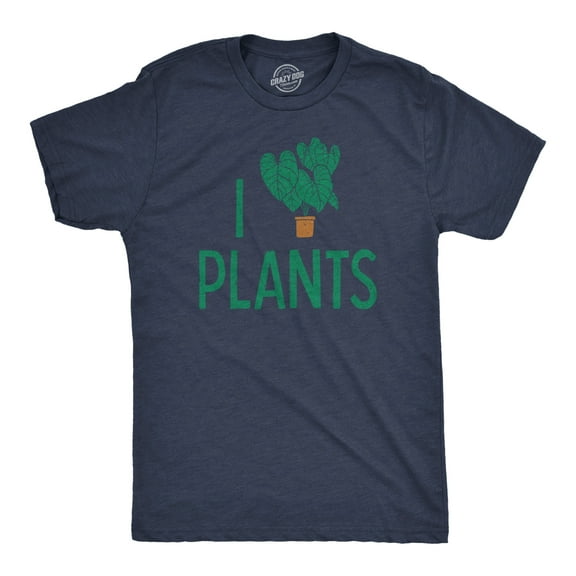 Mens I Heart Plants T Shirt Funny Cute Botany Horticulture Tee for Guys Graphic Tees