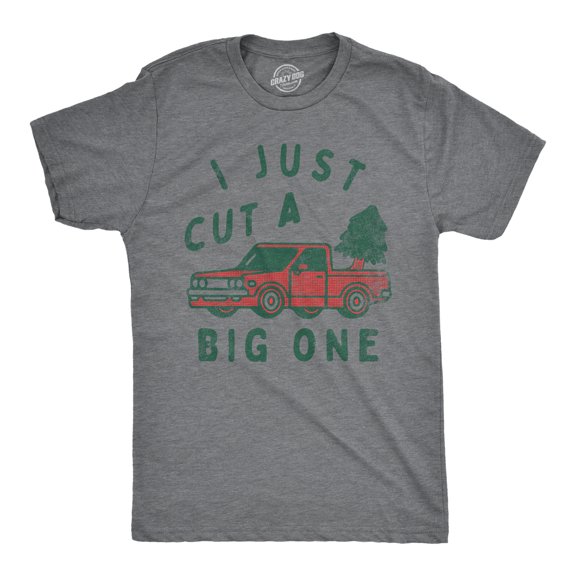 Mens I Just Cut A Big One T Shirt Funny Christmas Tree Fart Joke Tee for Guys Graphic Tees