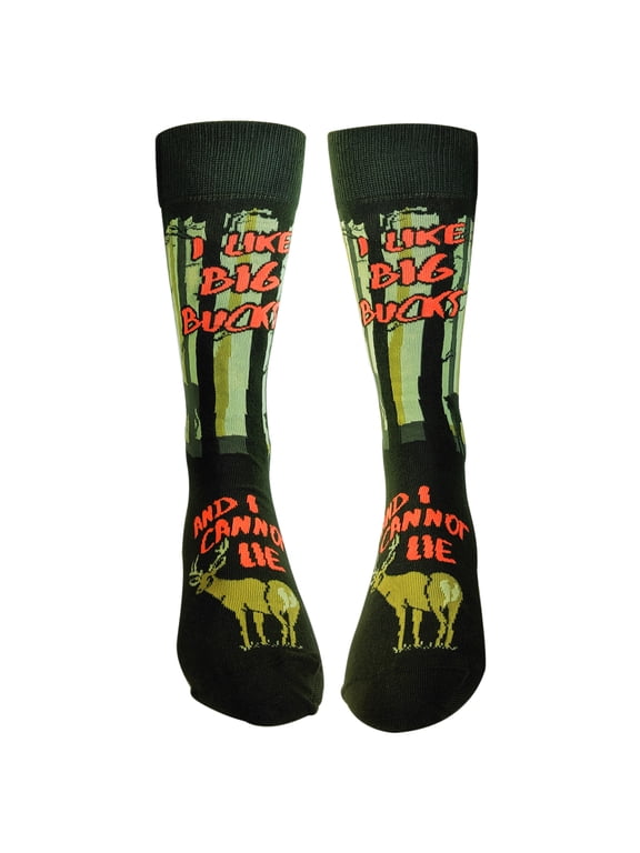 Mens I Like Big Bucks and I Cannot Lie Funny Hunting Gift Deer Hunter Socks