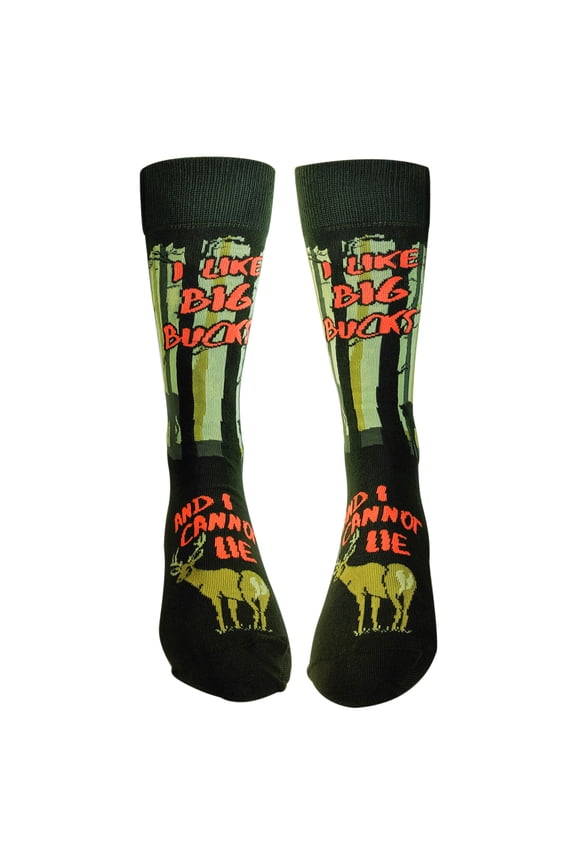 Mens I Like Big Bucks and I Cannot Lie Funny Hunting Gift Deer Hunter Socks