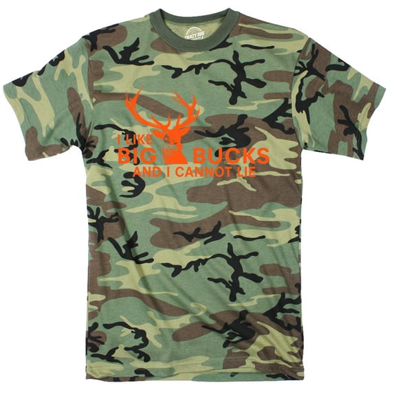 Mens I Like Big Bucks and I Cannot Lie T shirt Funny Deer Hunting Hunter Gift Graphic Tees