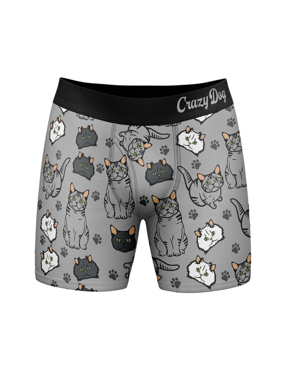 Mens I Like Cats and Maybe 3 People Boxers Funny Sarcastic Pet Novelty Underwear for Guys