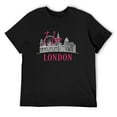 thumbnail image 1 of Mens I Love London England Iconic Landmarks City Skyline Souvenir T-Shirt Black Small, 1 of 5