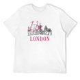 thumbnail image 1 of Mens I Love London England Iconic Landmarks City Skyline Souvenir T-Shirt White X-Large, 1 of 5