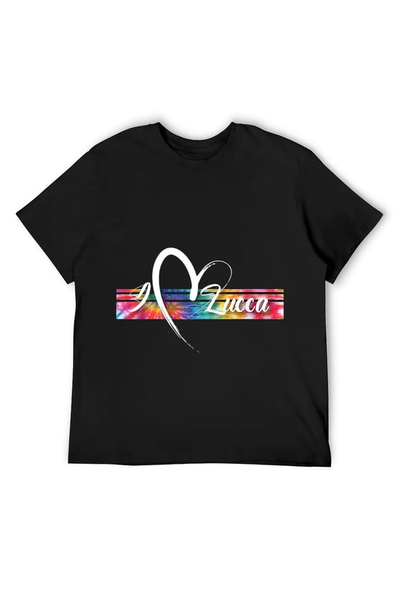 Mens I Love Lucca Tie Dye Cool Vintage Inspired Italy T-Shirt Black