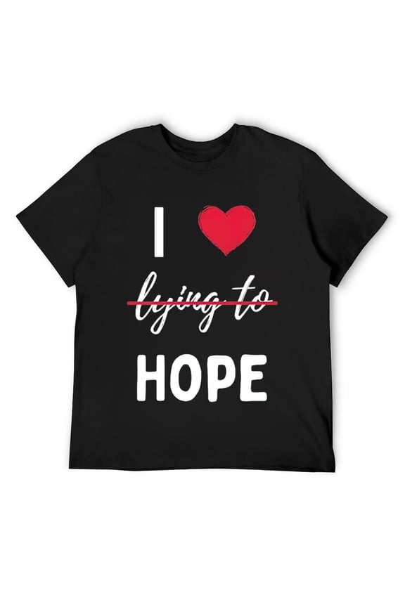 Mens I Love (Lying to) Hope Valentine's Day & Irony Design T-Shirt Black