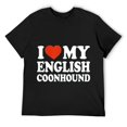 thumbnail image 1 of Mens I Love My English Coonhound, Redtick Coonhound Dog Lover T-Shirt Black, 1 of 5