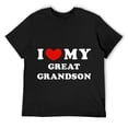 thumbnail image 1 of Mens I Love My Great Grandson, I Heart My Great Grandson T-Shirt Black Large, 1 of 5