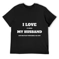 thumbnail image 1 of Mens I Love My Husband Funny Pickleball T-Shirt Black, 1 of 5