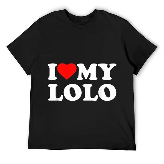 Mens I Love My Lolo Heart T-Shirt Black