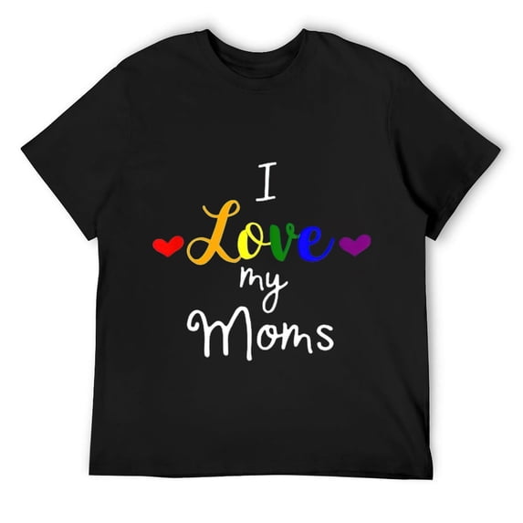 Mens I Love My Moms Gay Pride Shirt Black