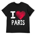 thumbnail image 1 of Mens I Love Paris T-Shirt France Vacation Souvenir Europe Tee Black, 1 of 5