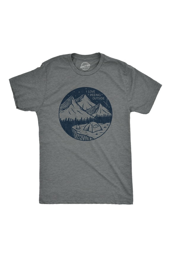 Mens I Love Peeing Outside T Shirt Funny Sarcastic Camping Nature Lovers Tee for Guys Graphic Tees