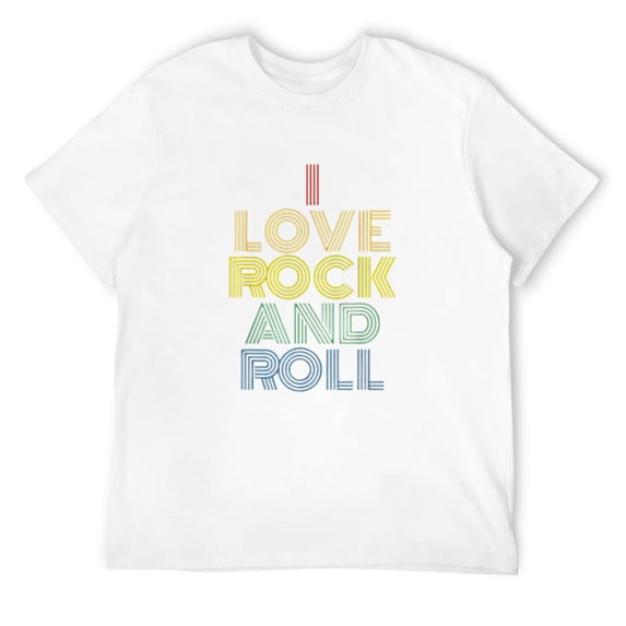 Mens I Love Rock And Roll vintage 70s T-Shirt White