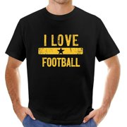 Mens I Love Rugby Casual T-Shirt Black Small
