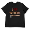 thumbnail image 1 of Mens I Love Wood T-Shirt Lumberjack Heart Halloween Costume Tee Black 4X-Large, 1 of 5