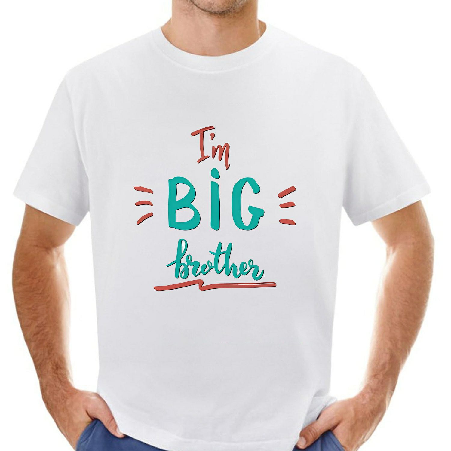 Mens I'M BIG BROTHER Classic T Shirts White - Walmart.com