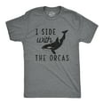 thumbnail image 1 of Mens I Side With The Orcas T Shirt Funny Orca Killer Whale Lovers Tee for Guys Graphic Tees, 1 of 9