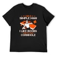 thumbnail image 1 of Mens I Simple Man Like Boobs & Playing Cornhole T-Shirt Black Large, 1 of 5