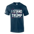 thumbnail image 1 of Mens I Stand With Trump 2024 Patriotic Short Sleeve T-shirt Graphic Tee-Heather Navy-6xl, 1 of 1