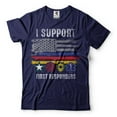 thumbnail image 1 of Mens I Support First Responders Shirt USA Patriotic Flag Shirt Police Firefighter Military EMT Tee (3X-Large Navy Blue), 1 of 6