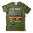 thumbnail image 1 of Mens I Support First Responders Shirt USA Patriotic Flag Shirt Police Firefighter Military EMT Tee (Small Military Green), 1 of 6