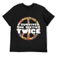 thumbnail image 1 of Mens I Survived The 60s Twice T-Shirt 60s Birthday T-Shirt Gift Round Neck T-Shirt Black, 1 of 5