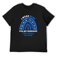 thumbnail image 1 of Mens I Wear Blue For My Husband Colorectal Colon Cancer Awareness T-Shirt Black X-Large, 1 of 5