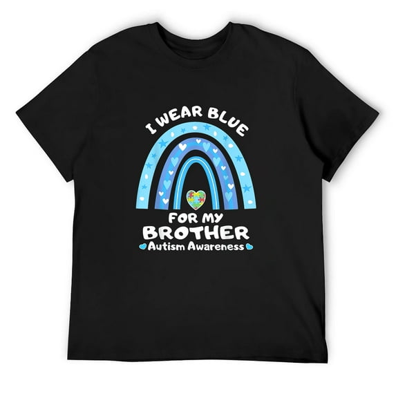 Mens I Wear Blue For My Sister Autism Awareness T-Shirt Black Large