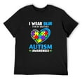 thumbnail image 1 of Mens I Wear Blue For My Sister Autism Awareness day Mom Mom T-Shirt Black X-Large, 1 of 5