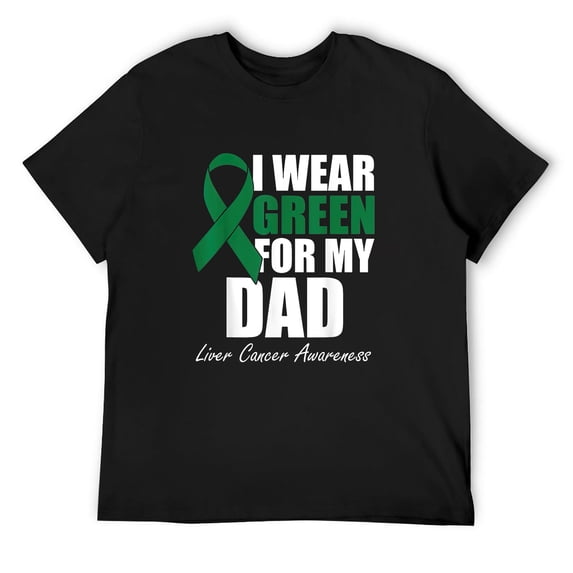 Mens I Wear Green For My Mom Liver Cancer Awareness T-Shirt Black Medium