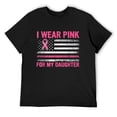thumbnail image 1 of Mens I Wear Pink For My Daughter Breast Cancer Awareness Support T-Shirt Black 2X-Large, 1 of 5
