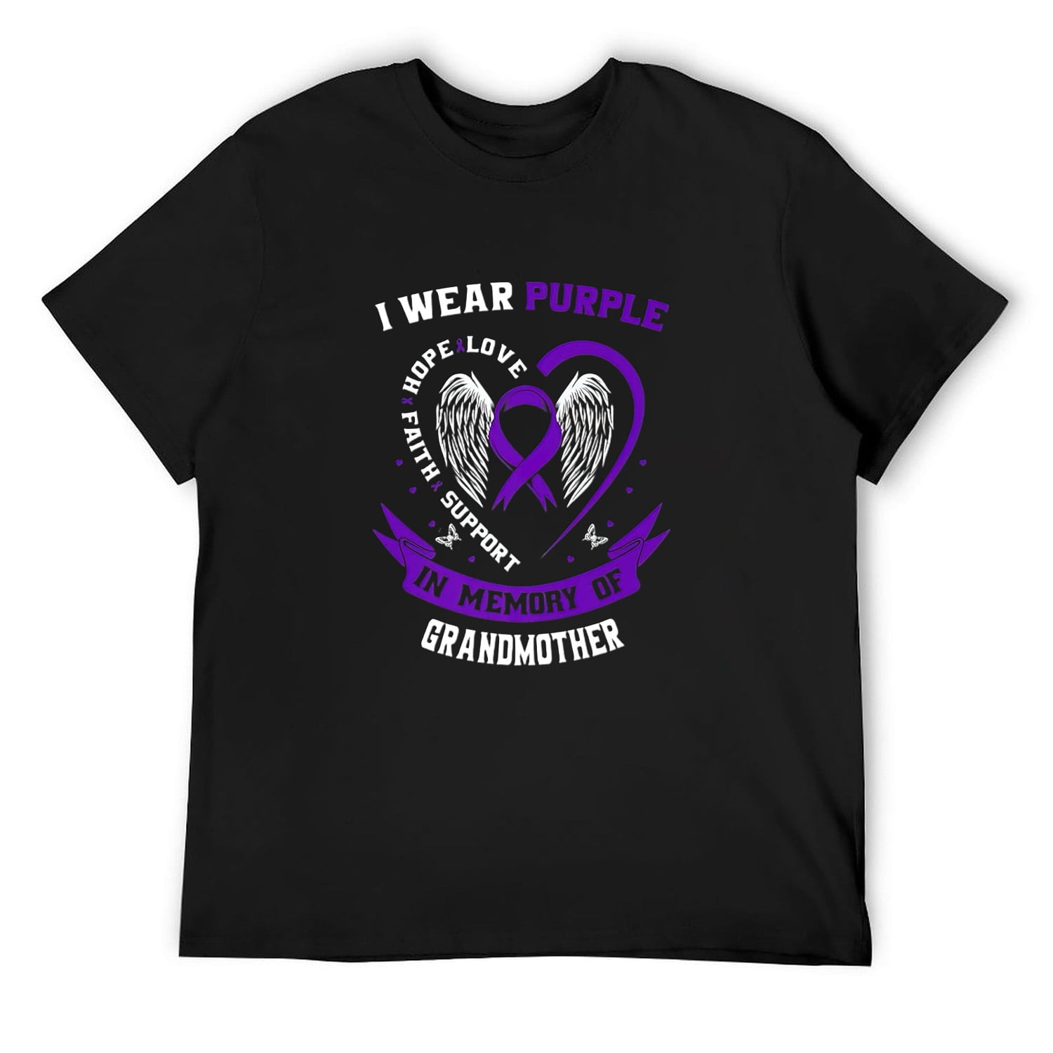 Mens I Wear Purple In Memory Of Grandmother Pancreatic Cancer T-Shirt ...