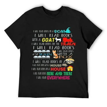 Mens I Will Read Books On A Boat & Everywhere Reading Kids T-Shirt Black 2X-Large