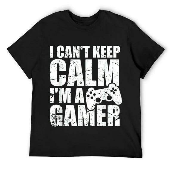 Mens I can't keep Calm I'm a Gamer Gift Funny Gaming T-Shirt Black