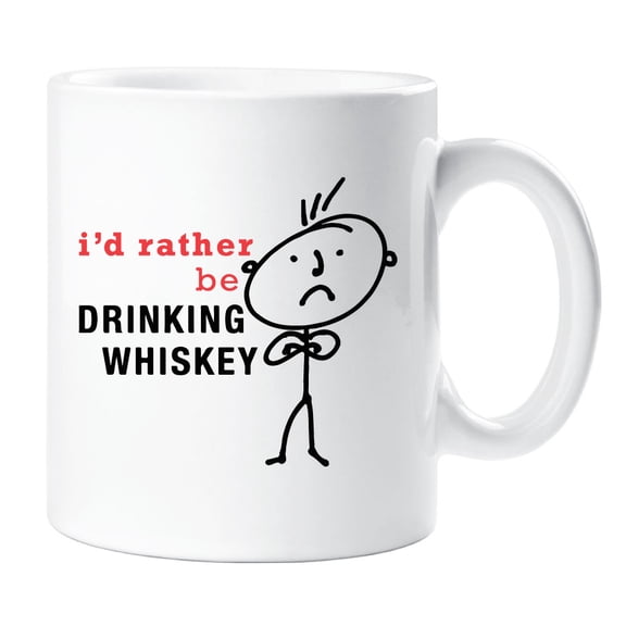 Mens I'd Rather Be Drinking Whiskey Mug Cup Novelty Friend Gift Valentines Gift Dad Friend Boyfriend Brother Uncle