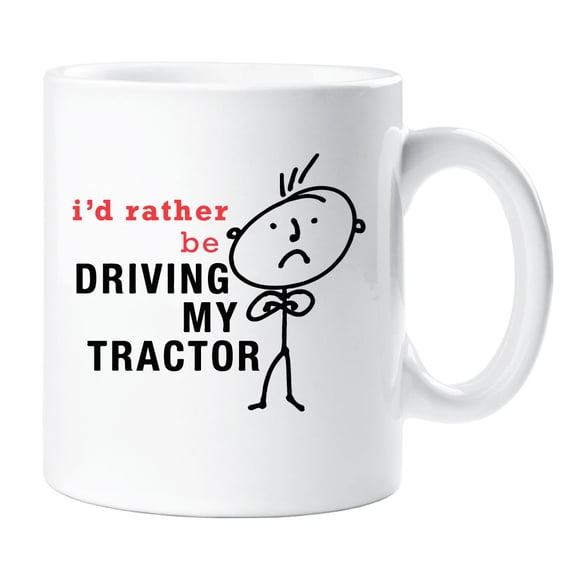 Mens I'd Rather Be Driving My Tractor Mug Cup Novelty Friend Gift Valentines Gift Dad Friend Boyfriend Brother Uncle