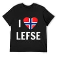 thumbnail image 1 of Mens I love Lefse Norwegian T-Shirt Black, 1 of 5