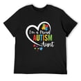 thumbnail image 1 of Mens I'm A Proud Autism Aunt Love Heart Autism Awareness Puzzle T-Shirt Black Medium, 1 of 5
