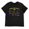 thumbnail image 1 of Mens I'm Fine Mental Health Awareness Supporter Graphic T-Shirt Black 3X-Large, 1 of 5