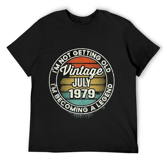 Mens I'm Not Getting Old I'm Becoming a Legend July 1979 T Shirt Black