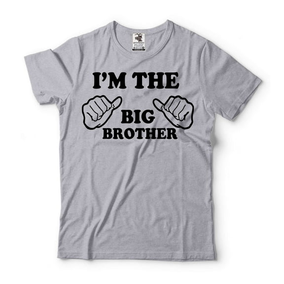 Mens I'm The Big Brother Shirt Funny Brother Tee Shirt Family Shirts Gift For Big Brother (Large Grey)