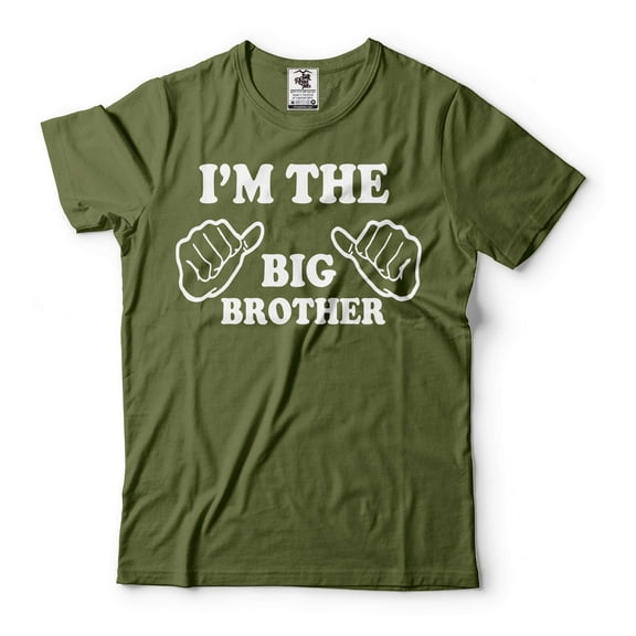 Mens I'm The Big Brother Shirt Funny Brother Tee Shirt Family Shirts Gift For Big Brother (Medium Military Green)