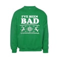 thumbnail image 1 of Mens I've Been Bad Ugly Christmas Ugly Sweatshirt - Green - Small, 1 of 1