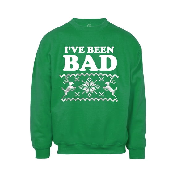 Mens I've Been Bad Ugly Christmas Ugly Sweatshirt - Green - Small