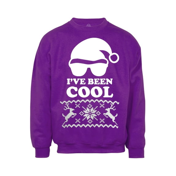 Mens I've Been Cool Ugly Christmas Ugly Sweatshirt - Purple - Small