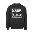 thumbnail image 1 of Mens I've Been Good Ugly Christmas Ugly Sweatshirt - Black - 4X-Large, 1 of 1