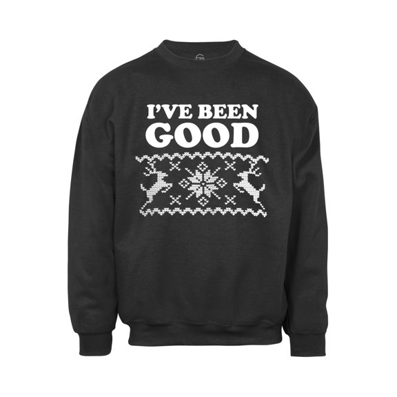 Mens I've Been Good Ugly Christmas Ugly Sweatshirt - Black - Large