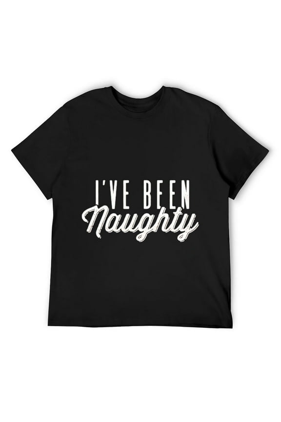 Mens I've Been Naughty Tshirt Funny Christmas Party Santa Claus Graphic Novelty Tee Black